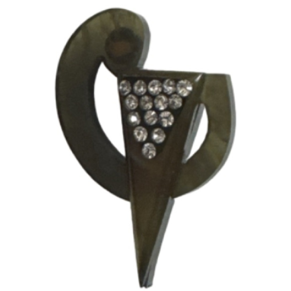 Vintage art deco  Brooch with Rhinestones